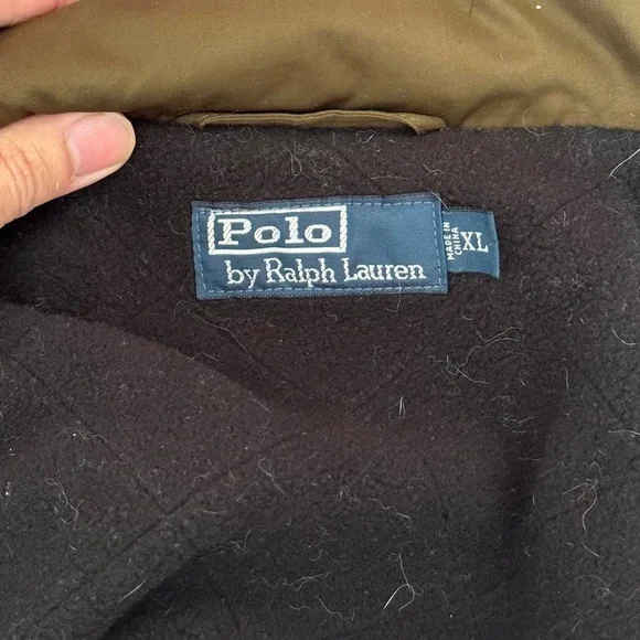 Vintage 2000s Polo Ralph Lauren Logo Embroidered Men's Olive Brown Puffer Jacket - Picture 7 of 7